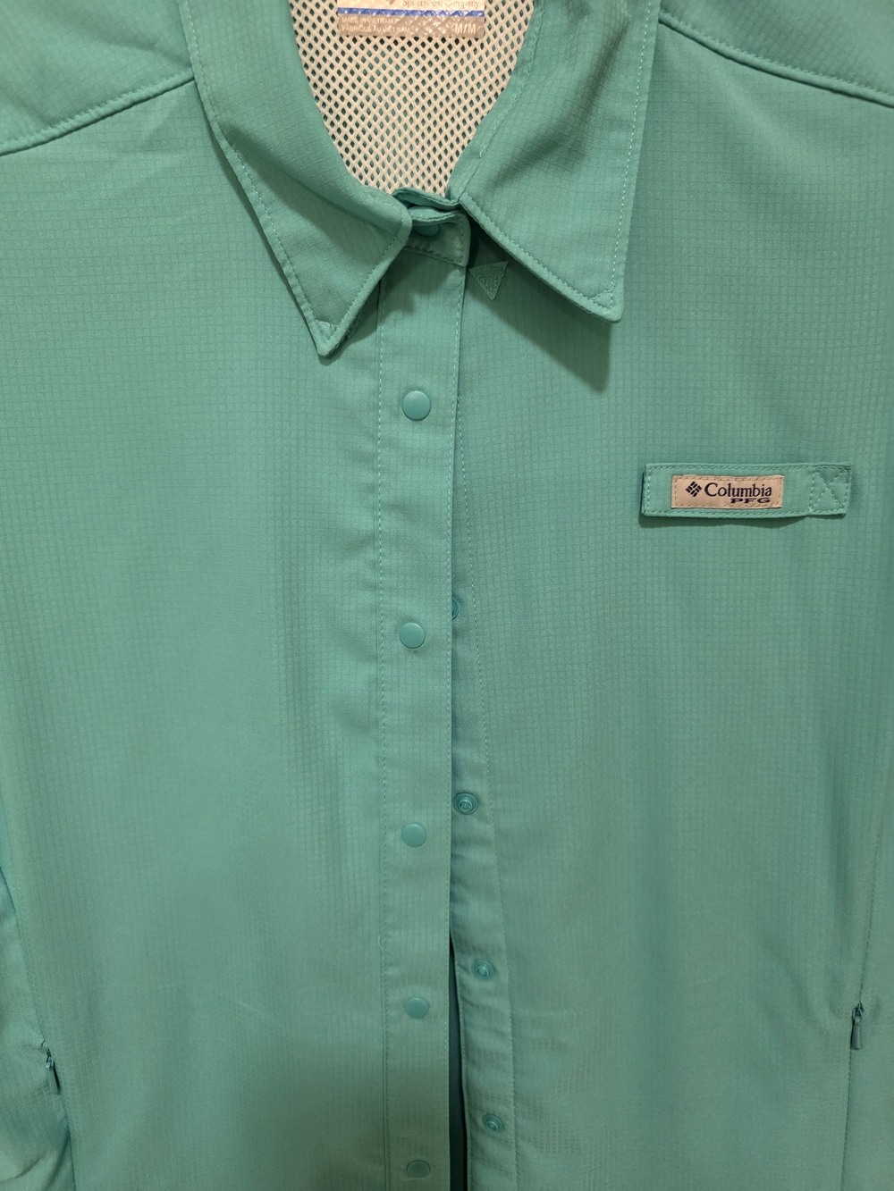 Columbia Women Teal Short Sleeve Button Shirt Size 8 - Picture 8 of 12
